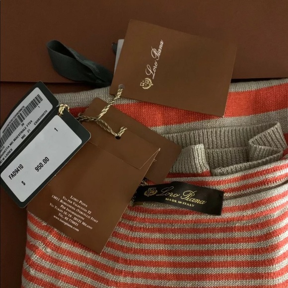 Loro Piana Tops - NWT loro piana striped flax top blouse 38